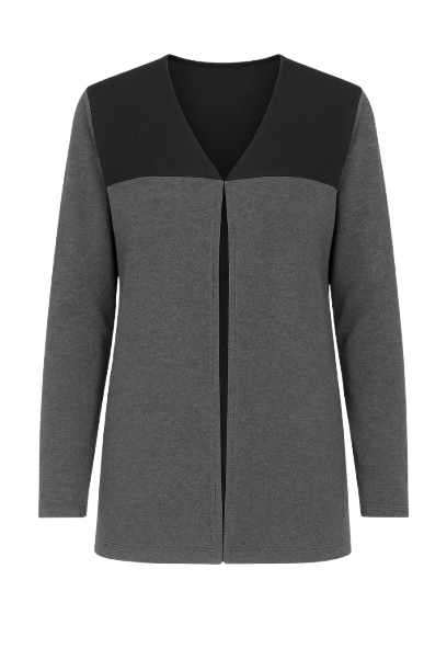 Wool Blend Block Colour Cardigan anthracite