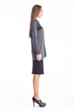 Load image into Gallery viewer, Wool Blend Block Colour Cardigan anthracite