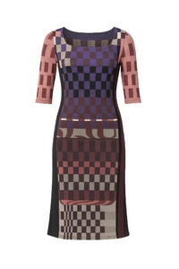 Geometric Pattern Sweater Dress