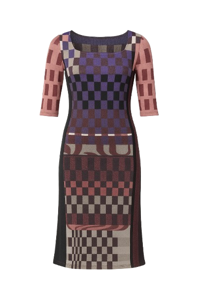 Geometric Pattern Sweater Dress