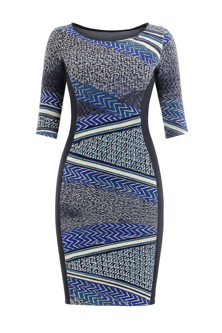 Print and Panel Stretch Dress