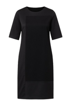 Load image into Gallery viewer, Contrast Fabric Shift Dress black