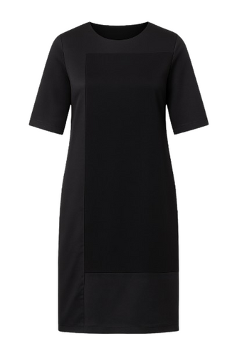 Contrast Fabric Shift Dress black
