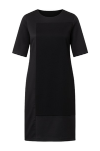 Contrast Fabric Shift Dress black