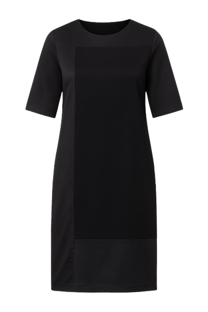 Contrast Fabric Shift Dress black