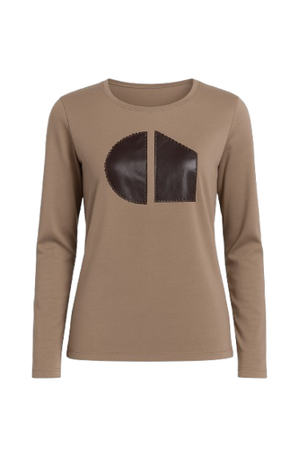 C' Logo Long Sleeve Top camel