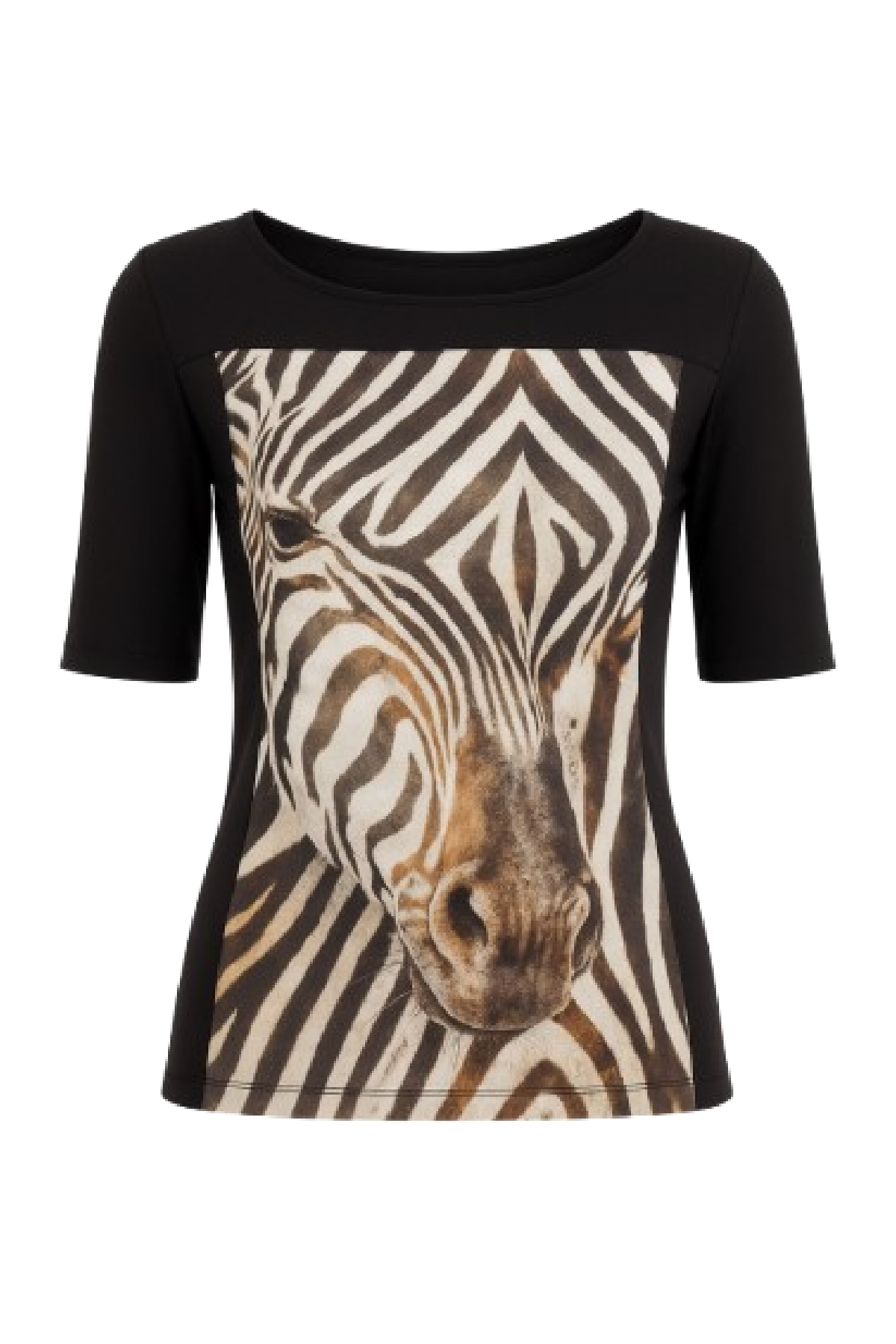 Conquista Μπλούζα Άνετη Γραμμή Animal Print Εμπριμέ Καλοκαιρινή Βισκόζη Πολύχρωμη C140-114-99
