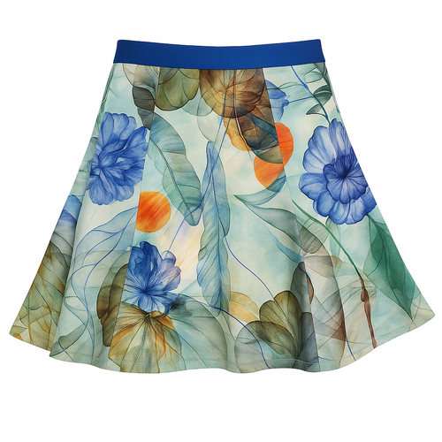 Watercolor Garden Print Skirt