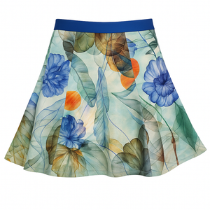Watercolor Garden Print Skirt