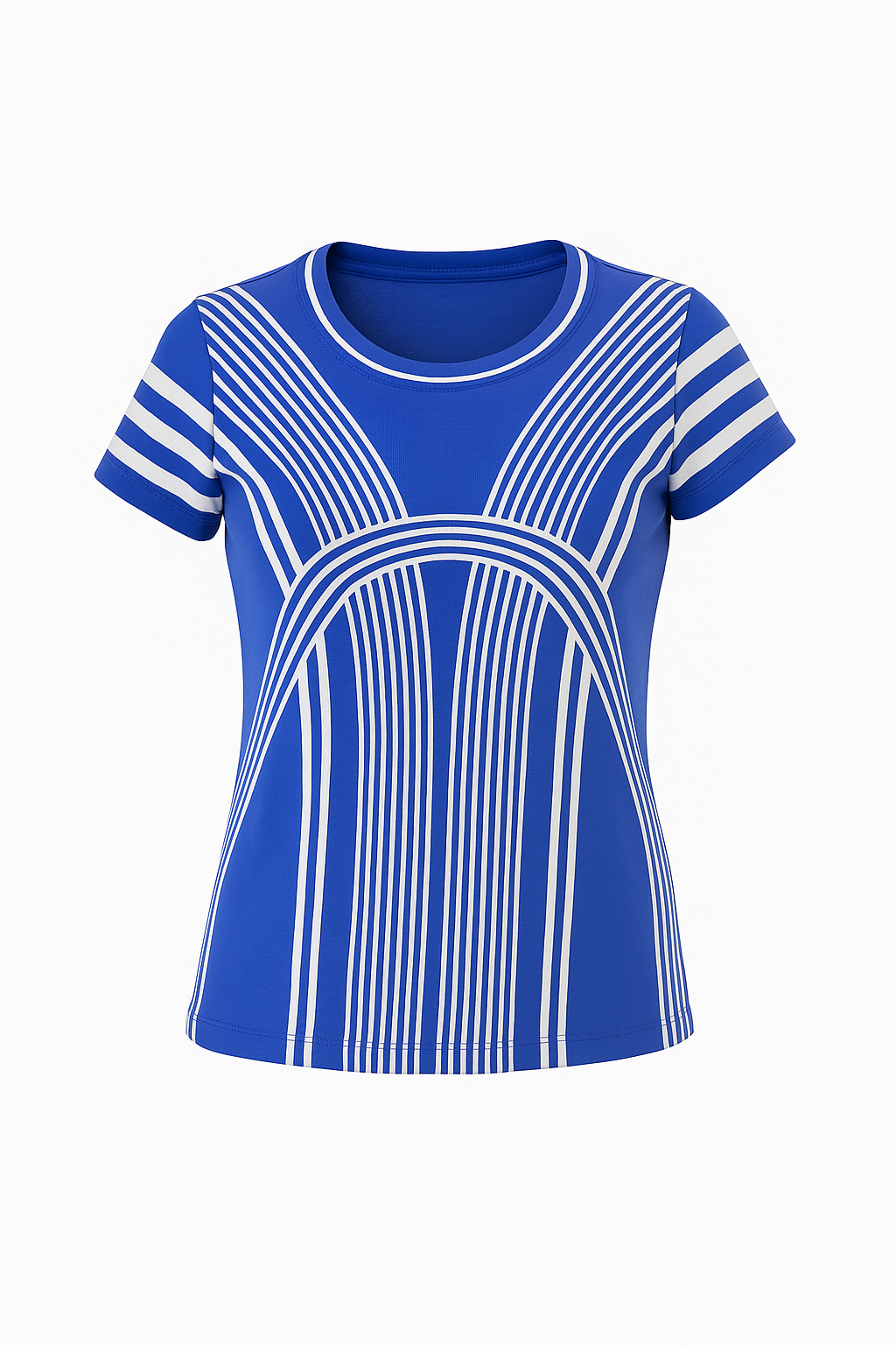 Women's Royal Blue Graphic Jersey Top – Short Sleeves, Stretch Fit