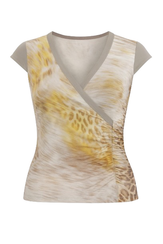 Animal Print Crossover Top