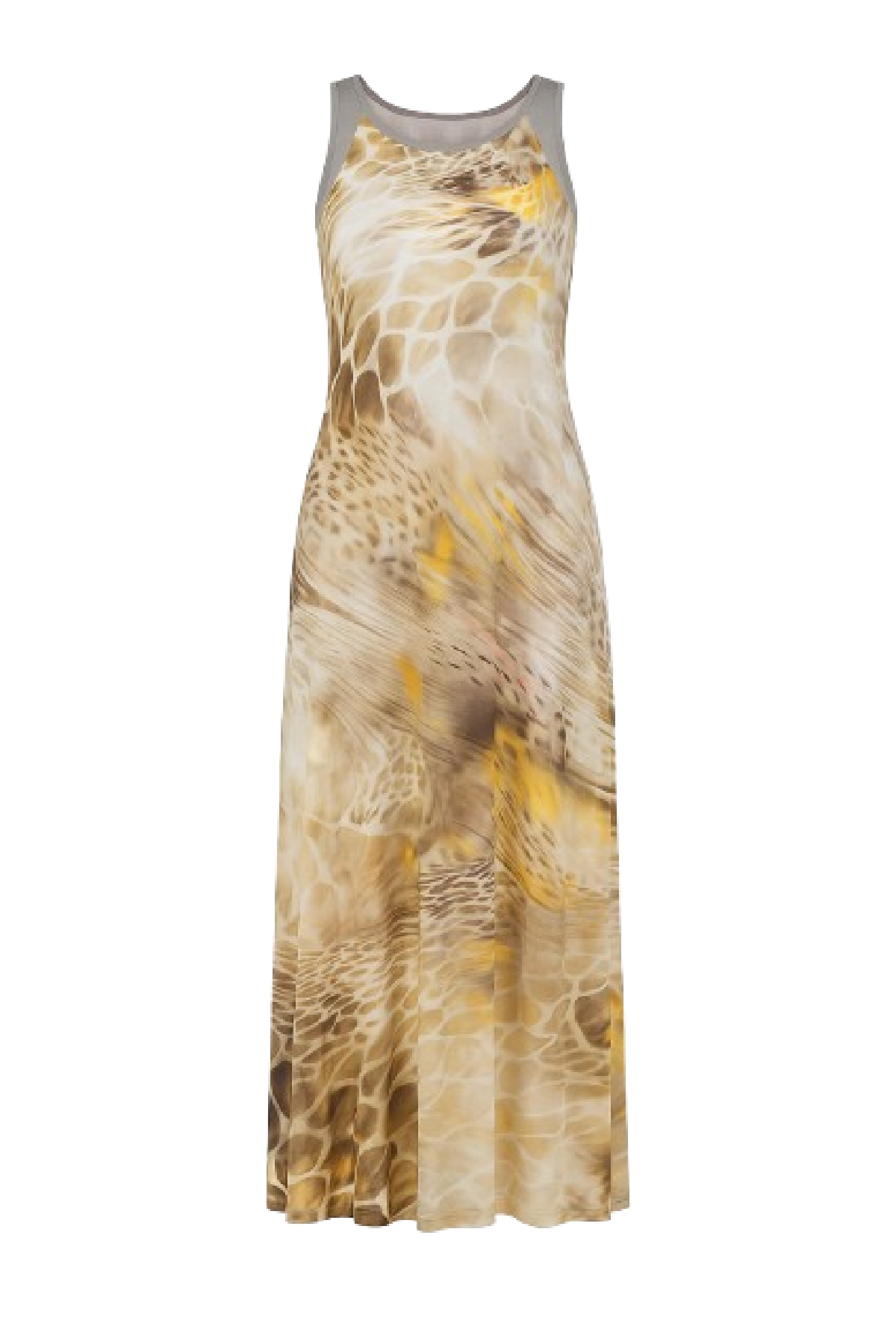 Conquista Φόρεμα Maxi Άνετη Γραμμή Animal Print Εμπριμέ Καλοκαιρινό Βισκόζη Πολύχρωμο C140-165-26