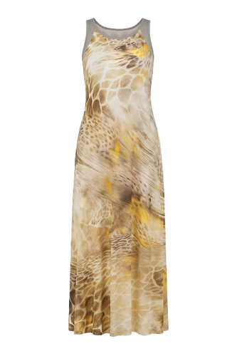 Abstract Animal Print Maxi Dress