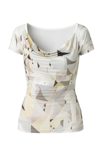 Print Drape Neck Top