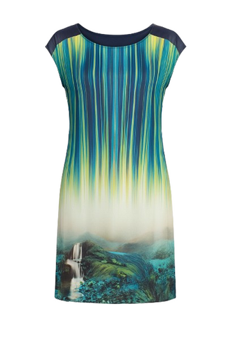 Cap Sleeved Print Dress