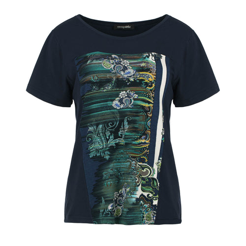Artful Green Paisley Print Viscose Jersey Top