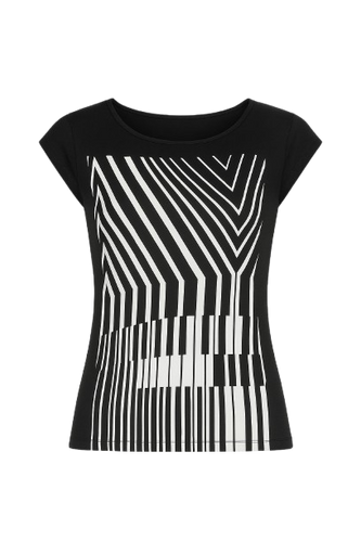 Black and White Geometric Print Top