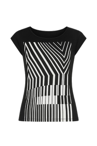 Black and White Geometric Print Top