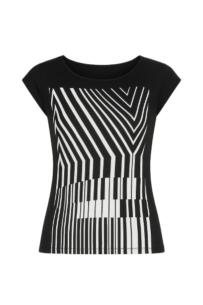 Black and White Geometric Print Top