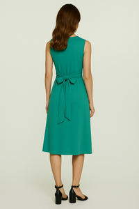 V Neck Dress with Sash