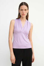 Load image into Gallery viewer, Lavender Draped V-Neck Sleeveless Top