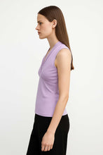 Load image into Gallery viewer, Lavender Draped V-Neck Sleeveless Top