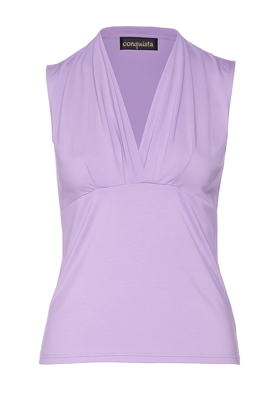 Lavender Draped V-Neck Sleeveless Top