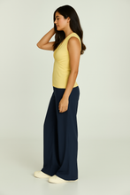 Load image into Gallery viewer, Yellow Sleeveless V-Neck Fitted Top – Soft Viscose-Blend Fabric