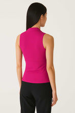 Load image into Gallery viewer, Sleeveless Draped V-Neck Top in Fuchsia