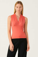 Load image into Gallery viewer, V-Neck Sleeveless Jersey Top in Soft Viscose-Elastane Blend, Fitted Silhouette