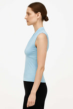Load image into Gallery viewer, Light Blue Sleeveless Jersey Top in Viscose &amp; Elastane