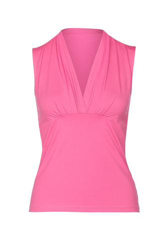 Sleeveless Draped V-Neck Top in Pink