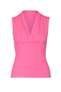 Sleeveless Draped V-Neck Top in Pink