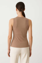 Load image into Gallery viewer, Draped Taupe Jersey Top in Viscose Blend