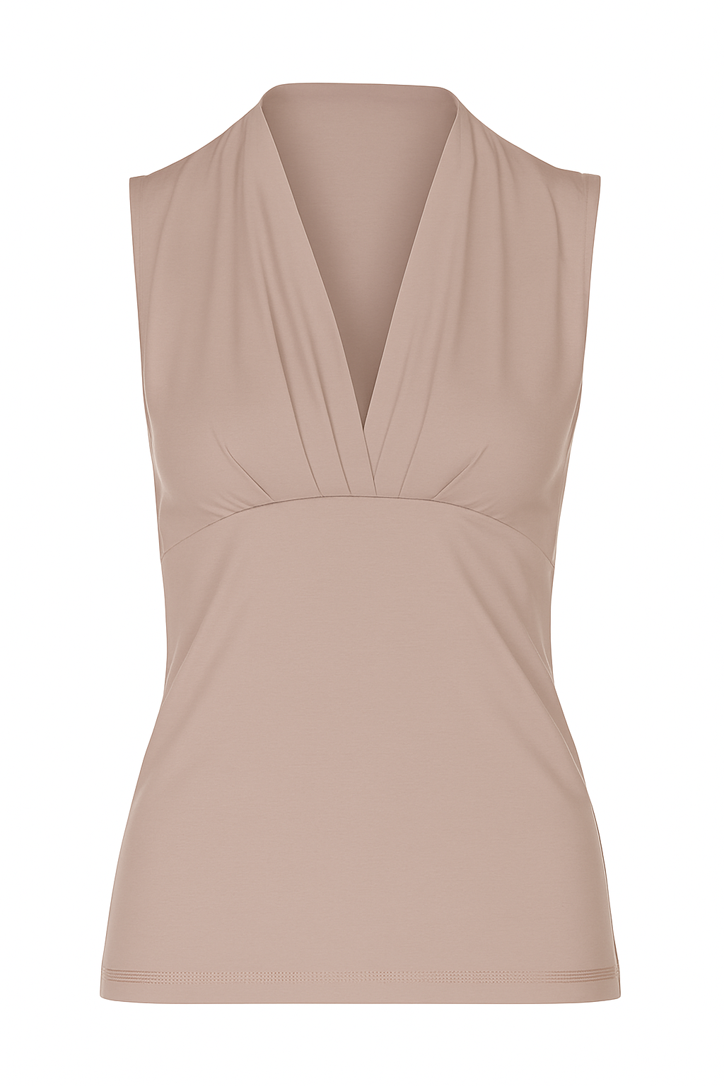 Draped Taupe Jersey Top in Viscose Blend