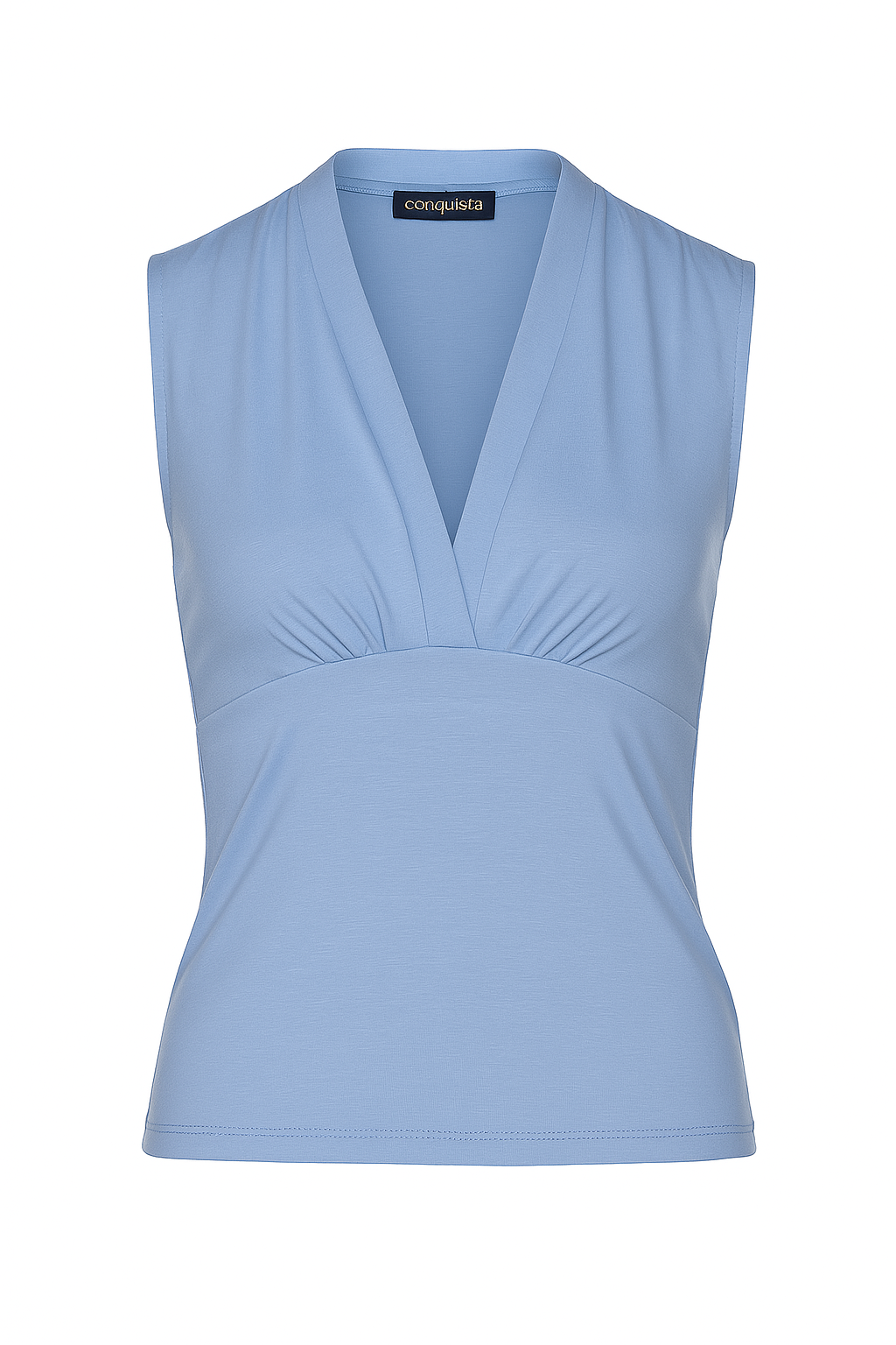 Blue Bell Sleeveless V-Neck Fitted Top – Soft Viscose-Blend Fabric