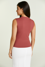Load image into Gallery viewer, Dusty Rose  Sleeveless V-Neck Fitted Top – Soft Viscose-Blend Fabric