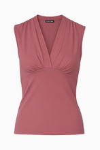 Load image into Gallery viewer, Dusty Rose  Sleeveless V-Neck Fitted Top – Soft Viscose-Blend Fabric
