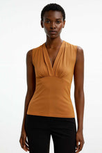 Load image into Gallery viewer, Rust Brown Sleeveless V-Neck Top