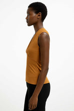 Load image into Gallery viewer, Rust Brown Sleeveless V-Neck Top