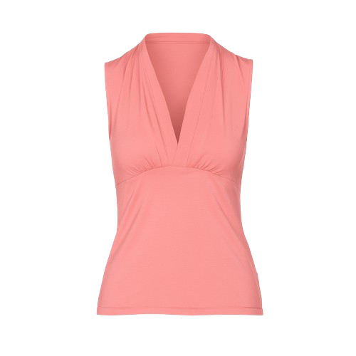 Coral Pink Viscose-Blend Jersey Top