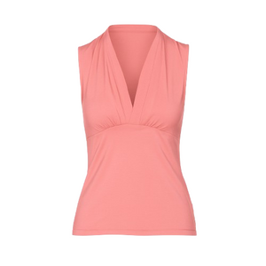 Coral Pink Viscose-Blend Jersey Top