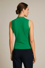 Load image into Gallery viewer, Emerald Green Sleeveless V-Neck Top in Viscose-Blend Jersey