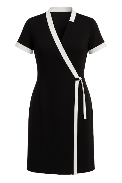 Black and White Crossover Dress