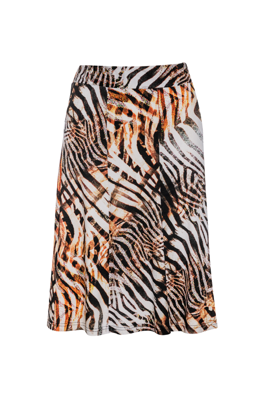 Conquista Φούστα Midi Animal Print Άνετη Γραμμή Εμπριμέ Πολύχρωμη C140-466-99