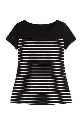 A Line Short Sleeve Striped Top