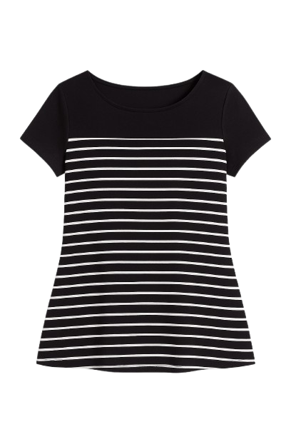 A Line Short Sleeve Striped Top