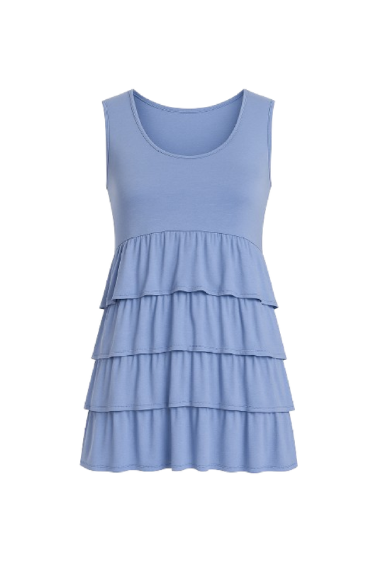 Sleeveless Tiered Frill Top
