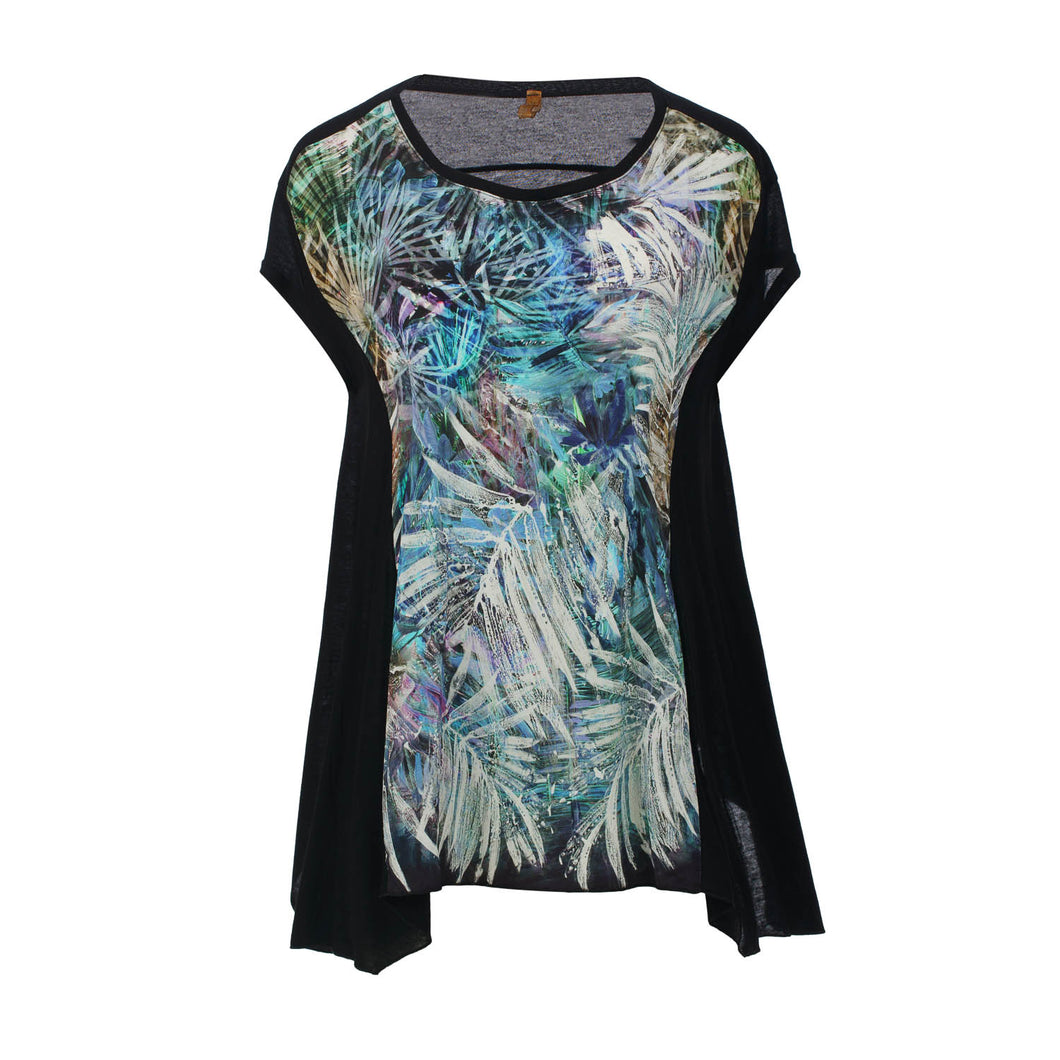 Abstract Tropical Oasis Oversized Top