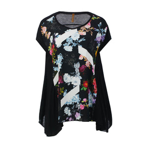 Blooming Contrast Oversized Top